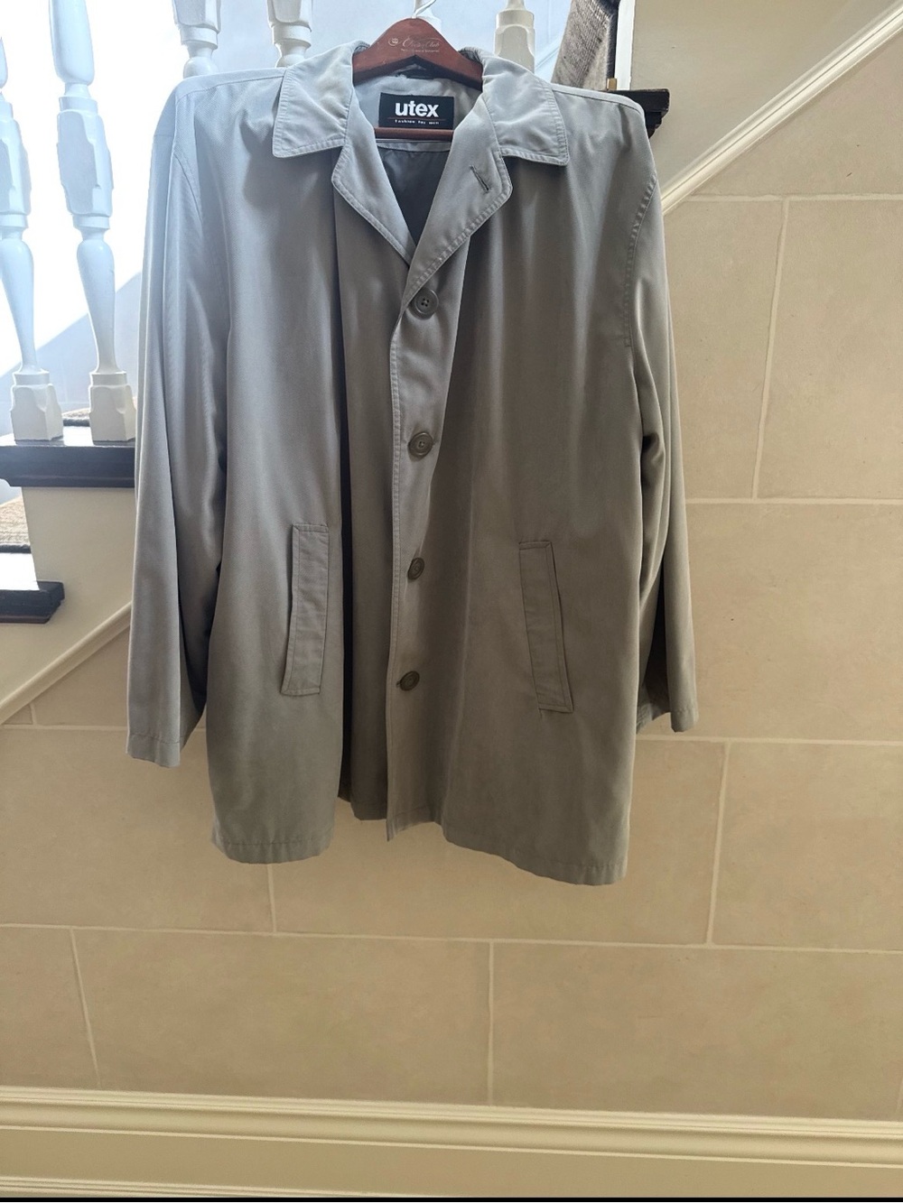 Utex Men's Light weight  Gray Trench Coat